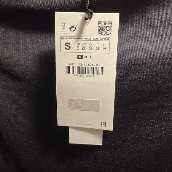 NWT ZARA blk longsleeve bodysuit sz.S 145 - Picture 5 of 5